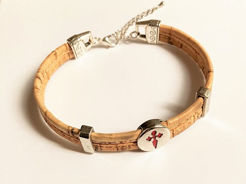 Camino de Santiago St James cross bracelet ~ cork