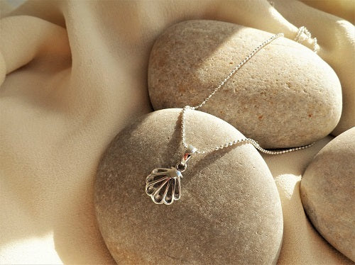 Camino shell necklace symbolic of a new journey or new venture