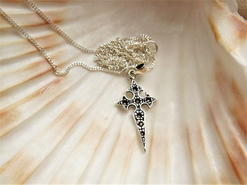 Travellers cross necklace to wish safe travels ~ 925 silver