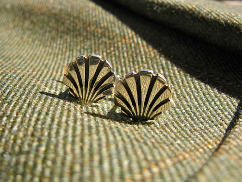 Camino de Santiago Scallop shell cufflinks ~ sterling silver