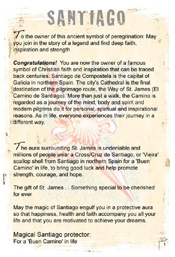 Gift of St James for walking Camino