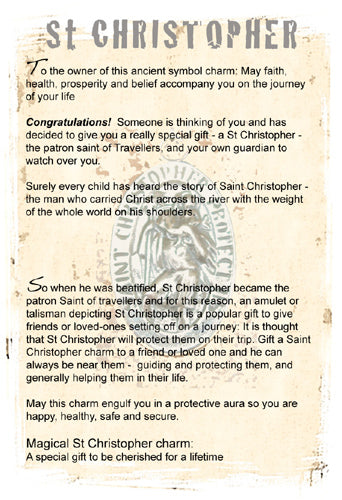 St Christopher necklace to protect travellers